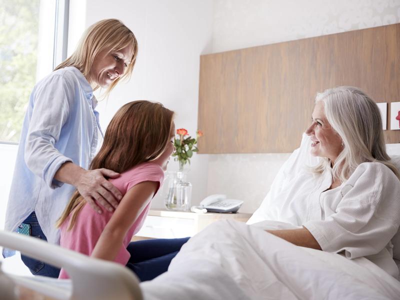 A family visiting a patient at CAMC