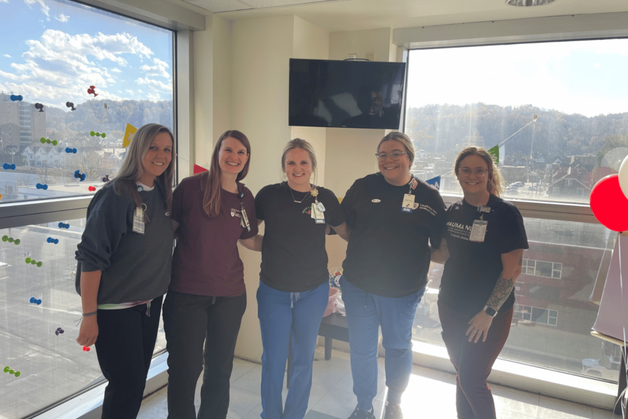 Acute Care Therapy and 5 South Trauma hosting trauma games.